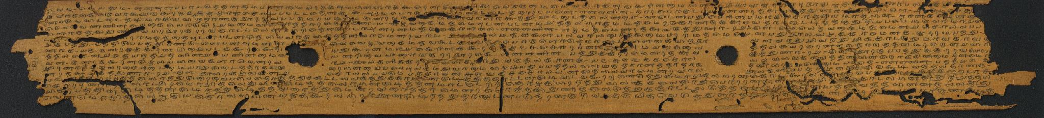 Un manuscrit tamoul endommagé (Copyright EFEO)
